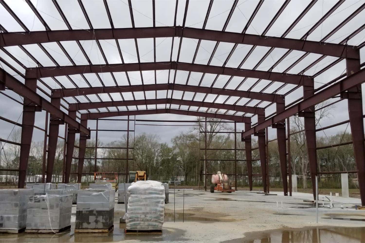 steel frame for commercial warehouse