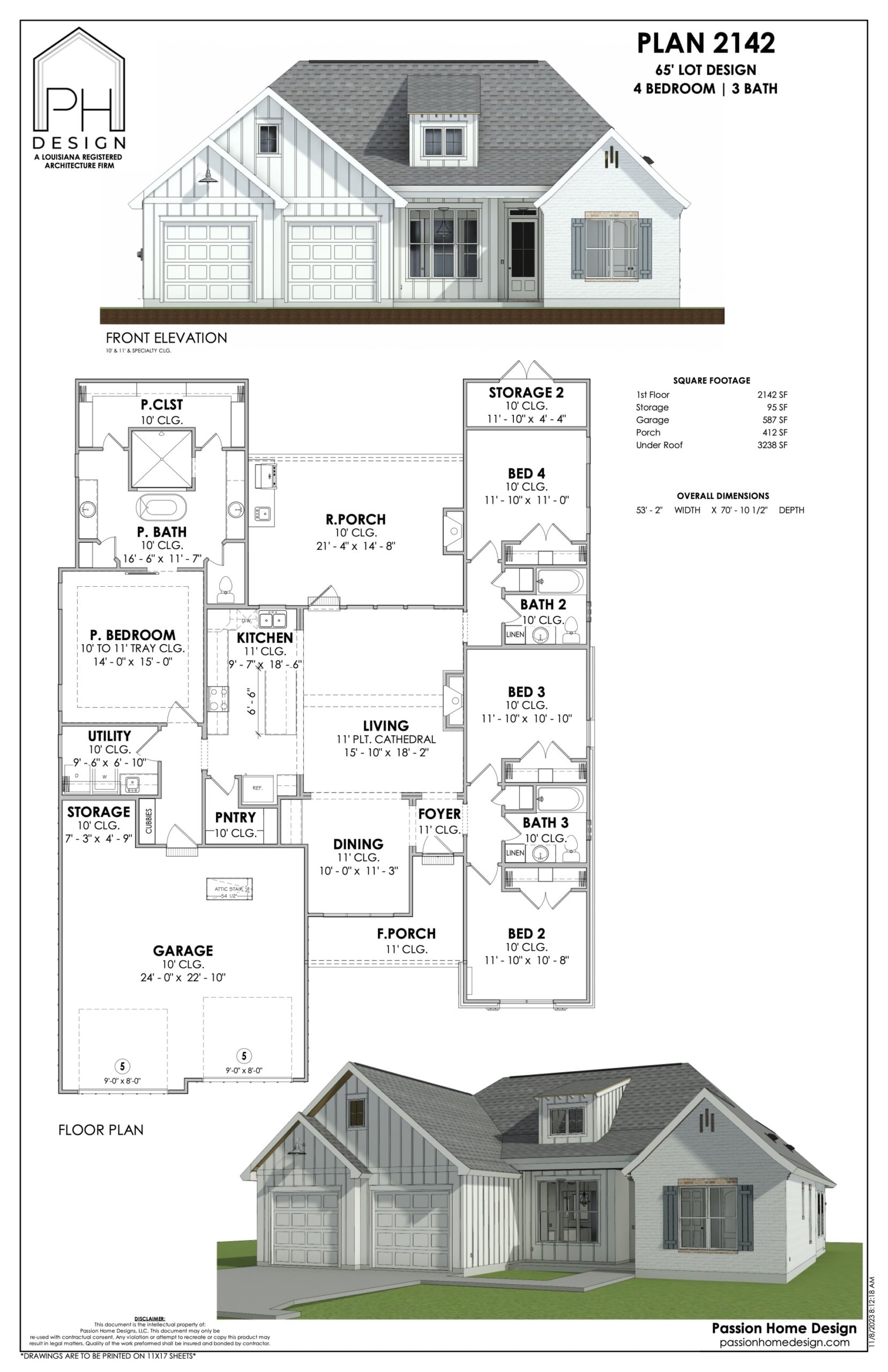 a house plan with a garage and two car garage.